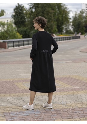 Платье женское трикотажное "Анжела" модель 645/1 цвет черный
