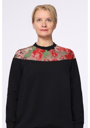 Джемпер женский "Сакура" модель 651/1 цвет: чёрный
