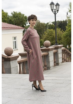 Платье женское "Клетка" модель 632/2 трикотаж розово-зеленый