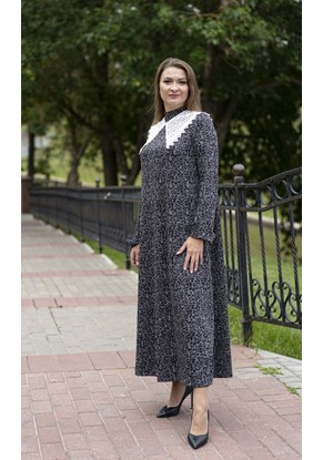 Платье женское трикотажное "Макси" модель 631 леопардовая елочка