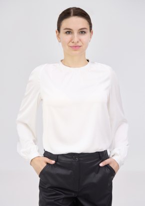 Блузка женская шелковая "Хлоя" модель 156ш цвет белый